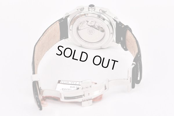 ビジュモントレ　６８１０　３カレンダー　ムーンフェイスクロノ　黒文字盤　革ベルト