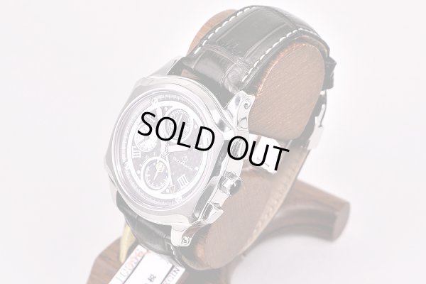 ビジュモントレ　６８１０　３カレンダー　ムーンフェイスクロノ　黒文字盤　サイド