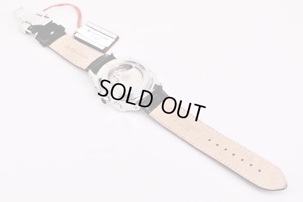 ビジュモントレ　６８１０　３カレンダー　ムーンフェイスクロノ　黒文字盤　革ベルト状態裏面