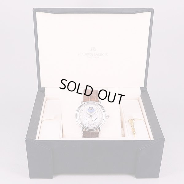 モーリス・ラクロア　マスターピースＭＰ６１３８　ムーンフェイス　銀文字盤（一部シェル）　箱・調整ピン