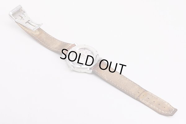 モーリス・ラクロア　マスターピースＭＰ６１３８　ムーンフェイス　銀文字盤（一部シェル）　革ベルト状態　裏面