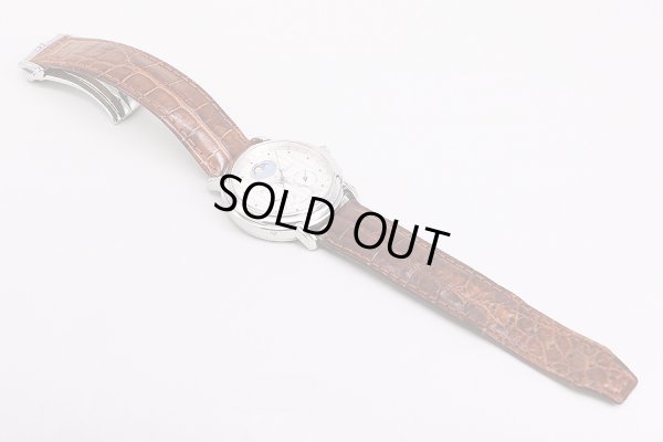 モーリス・ラクロア　マスターピースＭＰ６１３８　ムーンフェイス　銀文字盤（一部シェル）　革ベルト状態　表面