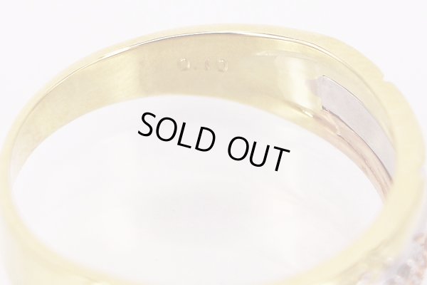 K18/PT900 ダイアイリリング 0.10ct 5.00g　刻印(2)