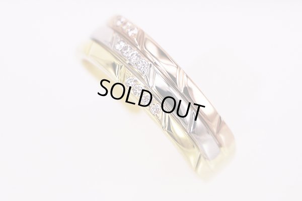 K18/PT900 ダイアイリリング 0.10ct 5.00g　サイド