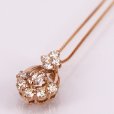 K18PG ダイアイリペンダントネックレス 0.30ct 0.42ct 2.40g