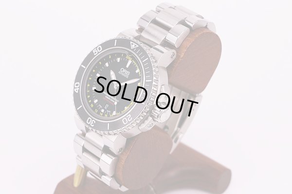 オリス　アクイス　デプスゲージ　６７６５　黒文字盤　サイド