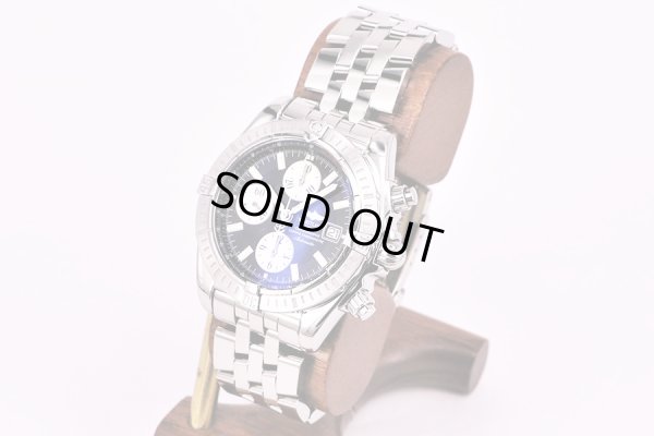 ブライトリング　クロノマットエボリューション　Ａ１３３５６　黒文字盤　銀インダイアル　サイド