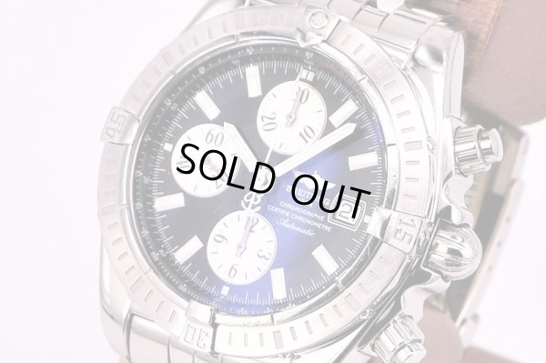 ブライトリング　クロノマットエボリューション　Ａ１３３５６　黒文字盤　銀インダイアル　サイド拡大