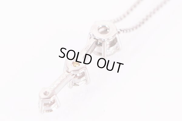 PT850/900 ダイアイリペンダントネックレス 0.70ct 0.50ct 6.60g　裏面