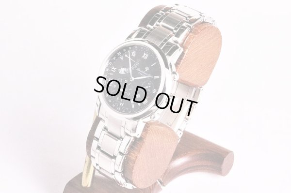 天賞堂　デュアルタイムアラーム　黒文字盤　サイド