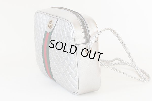 グッチ GGマーモント シェリーライン ショルダーバック 541051 493075 シルバー サイド