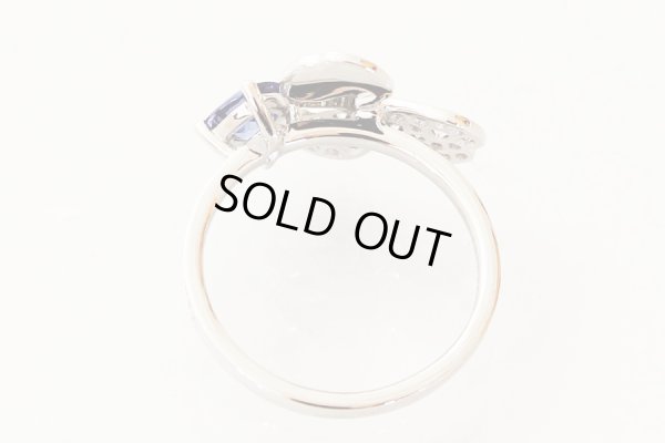 ティファニー　PT950 ペーパーフラワー タンザナイトダイアイリ フラワーリング 4.30g　内側