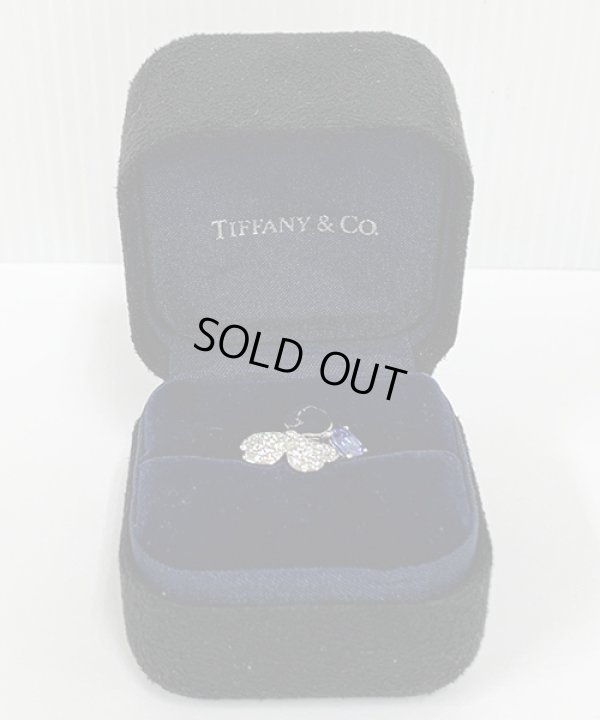 ティファニー　PT950 ペーパーフラワー タンザナイトダイアイリ フラワーリング 4.30g　箱入り