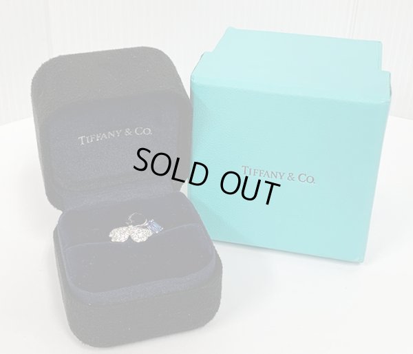 ティファニー　PT950 ペーパーフラワー タンザナイトダイアイリ フラワーリング 4.30g　箱