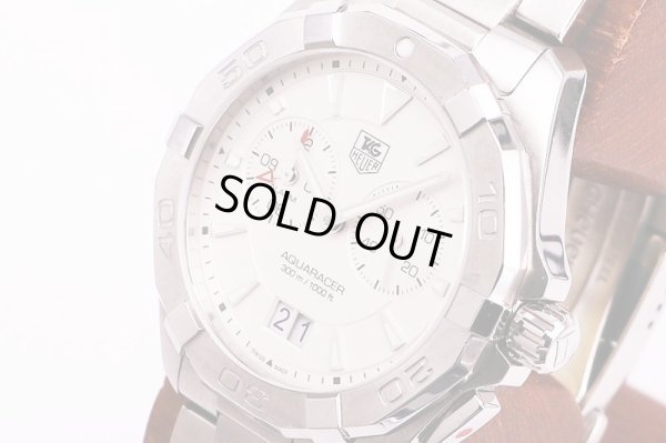 タグホイヤー　アクアレーサー　ＷＡＹ１１１Ｙ　アラーム　銀文字盤　サイド拡大