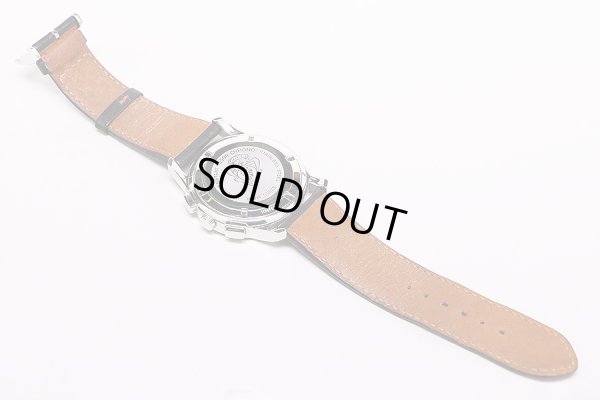 グッチ　５５００　マルチカレンダー　クロノグラフ　黒文字盤　革ベルト状態裏面