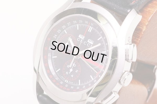 グッチ　５５００　マルチカレンダー　クロノグラフ　黒文字盤　サイド拡大