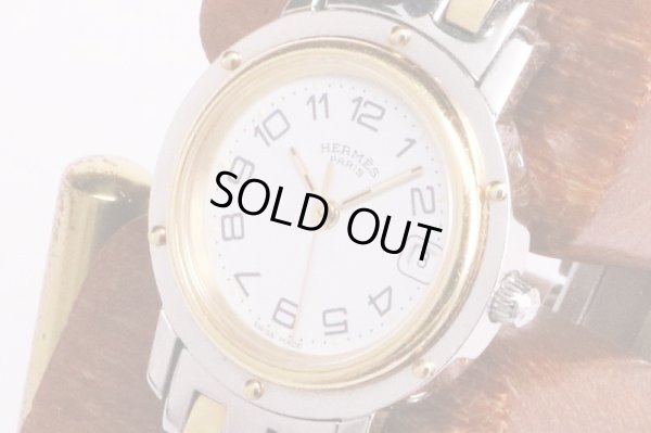 エルメス　クリッパーコンビ　ＣＬ４．２２０　白文字盤　サイド拡大