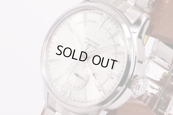 セイコー　プレサージュ　ＳＡＲＹ１２９　銀文字盤　サイド拡大