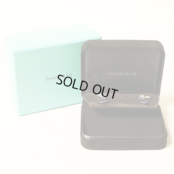 ティファニー　PT950 ペーパーフラワー タンザナイトダイアイリ フラワー ドロップピアス 10.30g　箱(2)