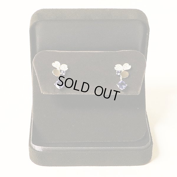 ティファニー　PT950 ペーパーフラワー タンザナイトダイアイリ フラワー ドロップピアス 10.30g　箱