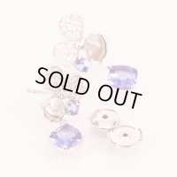 ティファニー　PT950 ペーパーフラワー タンザナイトダイアイリ フラワー ドロップピアス 10.30g