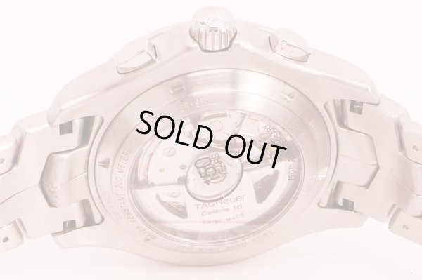 タグホイヤー　リンク　クロノグラフ　ＣＪＦ２１１９　２０１０年限定　黒文字盤　裏面拡大