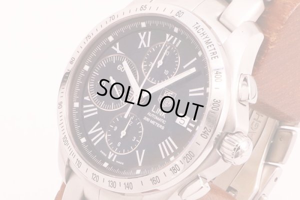 タグホイヤー　リンク　クロノグラフ　ＣＪＦ２１１９　２０１０年限定　黒文字盤　サイド拡大