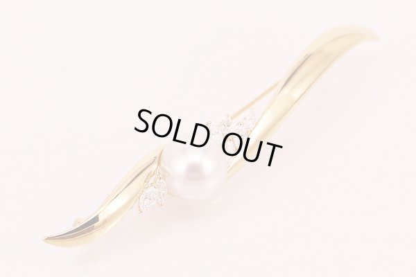 画像4: ミキモト　K18 パールダイアイリブローチ 10.50mm 0.68ct 10.00g