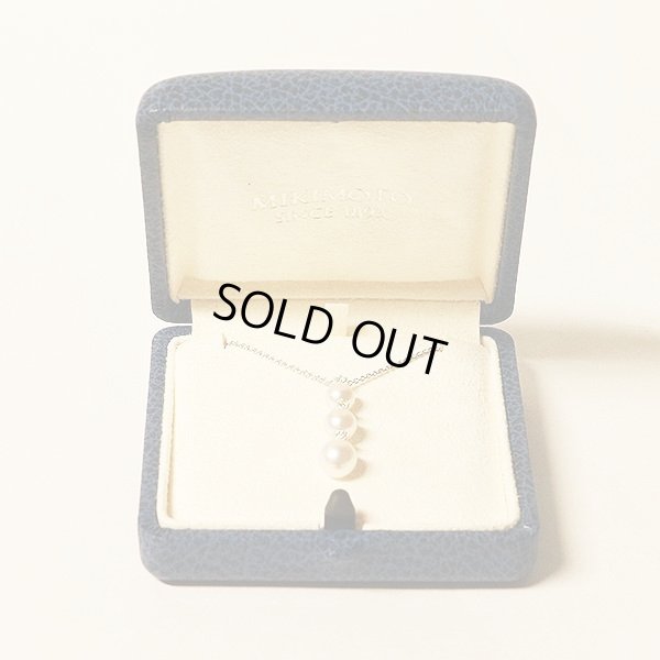 ミキモト　K18WG パールダイアイリペンダントネックレス 6.0-7.5mm 4.40g　箱