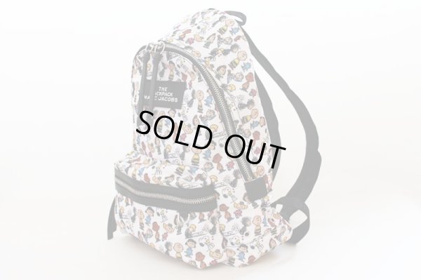 マークジェイコブス ラージ バックパック M0016562 ホワイト/スヌーピー  サイド