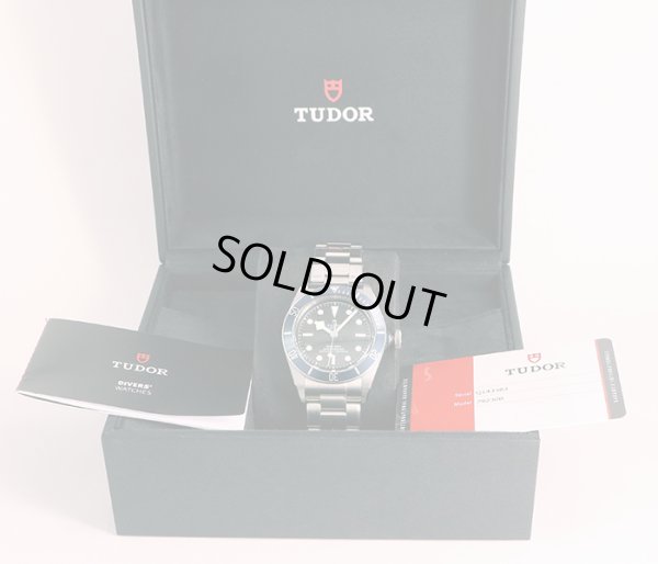 チューダー　７９２３０Ｂ　Ｑ１４３３８３　黒文字盤　紺ベゼル　箱・保証書