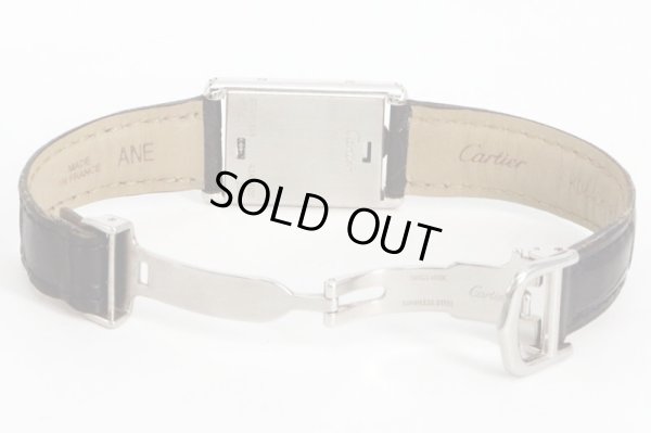 カルティエ　タンク　バスキュラントＳＭ　２３８６　白文字盤　革ベルト