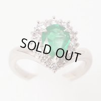 PT900　エメラルドダイアイリリング　1.37ct 0.65ct 10.40g