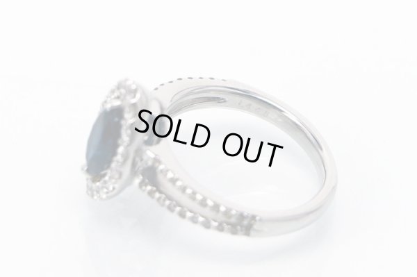 PT900　サファイアダイアイリリング　1.445ct 0.72ct 7.60g　内側