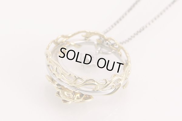 大地真央プロデュース　PT950/K18　ダイアイリペンダントネックレス　0.307ct 0.20ct 13.20g　裏面