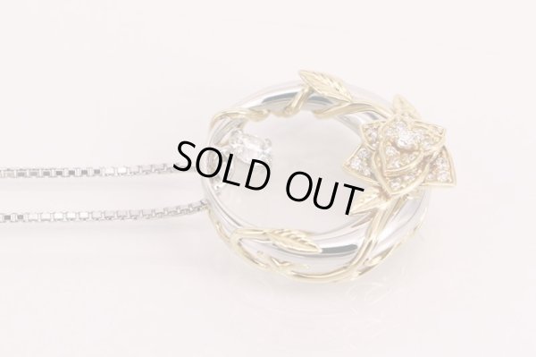 大地真央プロデュース　PT950/K18　ダイアイリペンダントネックレス　0.307ct 0.20ct 13.20g　拡大