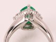 PT900　エメラルドダイアイリリング　1.37ct 0.65ct 10.40g　裏面