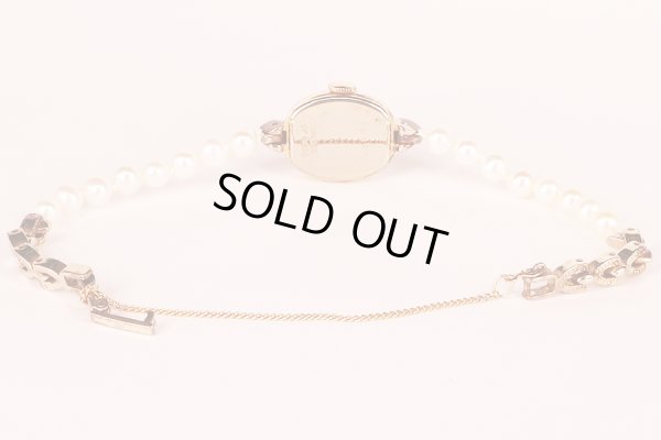 ａｇｅｔｅ（アガット）　淡水パールベルトウォッチ　１４ＰＧ　シェル文字盤　GPブレス