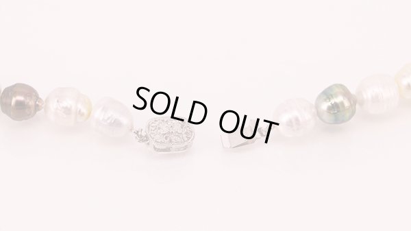 SV 変形マルチカラーパールネックレス 9.1-12.6mm　留め具