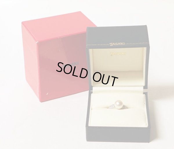 タサキ　PT900 パールダイアイリリング 9.30mm 0.46ct 8.60g　箱