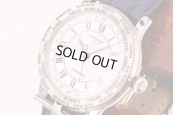 ロンジン　リンドバーク　Ｌ２．６１０．４　パイオニアーズＧＭＴ　銀文字盤　サイド拡大