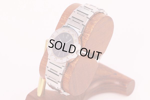 ブルガリ　ブルガリブルガリ　ＢＢ２６ＳＳ　黒文字盤　サイド