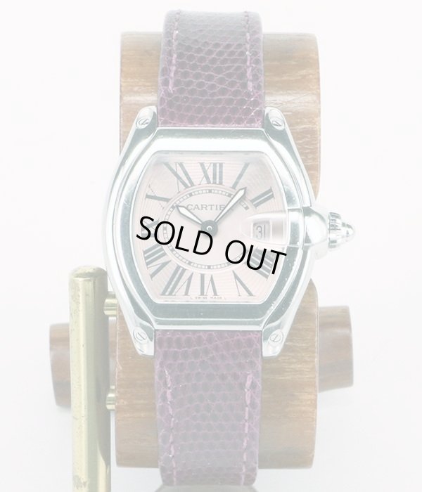 カルティエ　ロードスターＳＭ　２６７５　ピンク文字盤　替え革ベルト