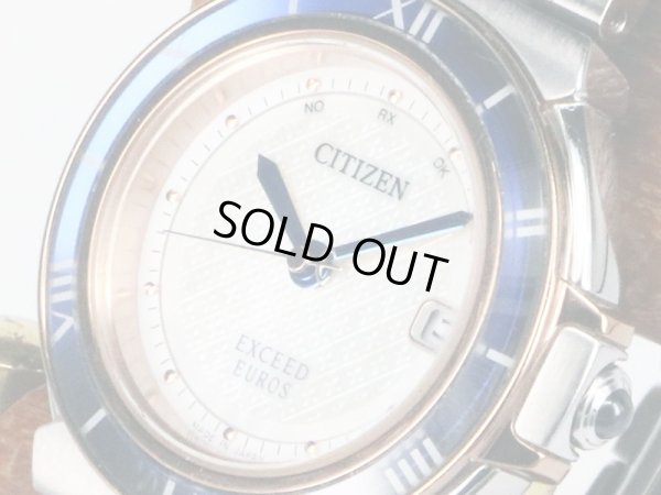 シチズン　エクシードユーロス　ＥＳ１０３５－５２Ａ　青サファイアガラスベゼル　シェル文字盤　サイド拡大