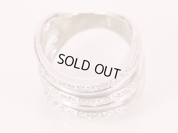 K18WG ダイアイリリング 1.00ct 12.10g　拡大