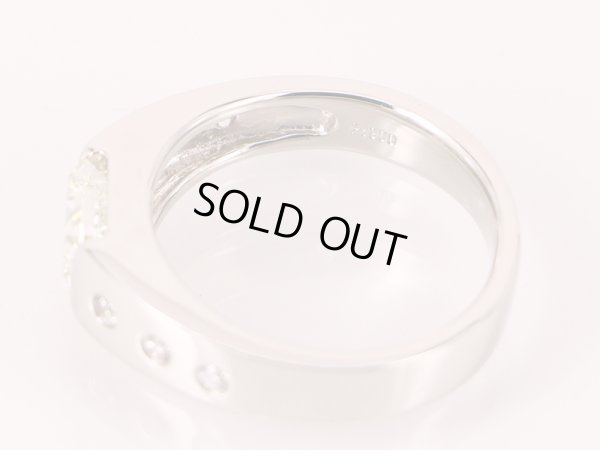 PT900 ダイアイリリング 1.129ct 0.13ct 8.30g　刻印