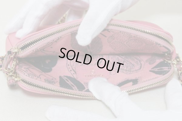 シャネル　ラッキーフラワー　チェーンウォレット ピンク　中身(2)