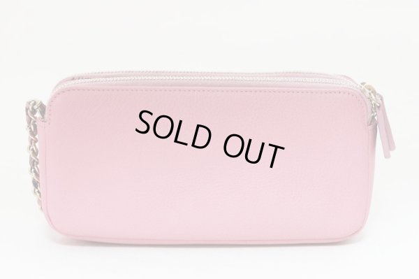 シャネル　ラッキーフラワー　チェーンウォレット ピンク　裏面