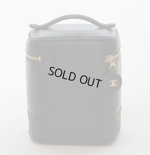 シャネル　ビコローレ バニティバック 縦型 ブラック　裏面